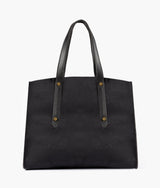 Black color suede multi compartment satchel bag