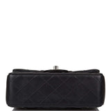 Chanel Mini Rectangular Flap Bag Black Lambskin Light Silver Hardware