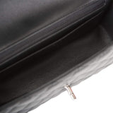 Chanel Mini Rectangular Flap Bag Black Lambskin Light Silver Hardware