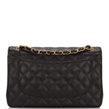 Chanel Jumbo Classic Double Flap Bag Black Caviar Gold Hardware