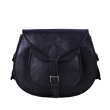 Noir Crescent Vintage Leather Bag