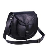 Noir Crescent Vintage Leather Bag