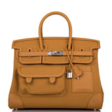 Hermès Birkin 35cm Désert/Sésame Swift et Toile Canvas "Cargo" Accastillage Palladium