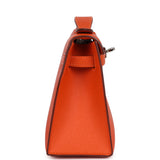Hermes Kelly Pochette Feu Epsom Palladium Hardware
