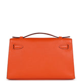 Hermes Kelly Pochette Feu Epsom Palladium Hardware