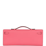 Hermes Kelly Cut Rose Azalee Swift Palladium Hardware