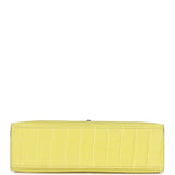 Hermes Kelly Pochette Lime Matte Alligator Palladium Hardware