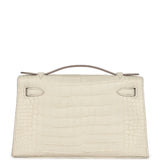 Hermes Kelly Pochette Beton Matte Alligator Gold Hardware