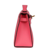 Hermès Commande Spéciale (HSS) Kelly Pochette Rose Azalée Epsom Bijouterie Dorée