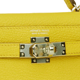 Hermes Kelly Sellier 20 Jaune de Naples Verso Chèvre Palladium Hardware