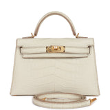 Hermes Kelly Sellier 20 Alligator Mat Beton, Accastillage Doré