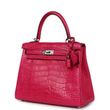 Hermès Kelly Retourné 25 Alligator Mat Framboise Accastillage Palladium