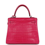Hermès Kelly Retourné 25 Alligator Mat Framboise Accastillage Palladium
