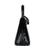 Hermès Kelly Sellier 25 Alligator Noir Brillant Accastillage Doré