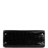 Hermès Kelly Sellier 25 Alligator Noir Brillant Accastillage Doré