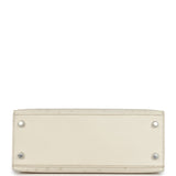 Hermès Kelly Sellier 25 Autruche Béton Bijouterie Palladium