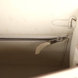 Hermès Kelly Sellier 25 Autruche Béton Bijouterie Palladium