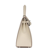 Hermes Kelly Sellier 28 Craie Epsom Palladium Hardware