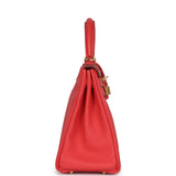 Hermes Kelly Retourne 28 Rose Shocking Chevre Gold Hardware