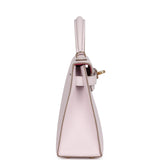 Hermes Special Order (HSS) Kelly Sellier 20 Mauve Pale Verso Chevre Mysore Permabrass Hardware