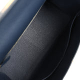 Hermès Kelly Sellier 28 Bleu Indigo Epsom Métal Doré