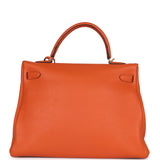 Hermes Kelly Retourne 35 Orange Togo Bijouterie Dorée