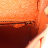 Hermes Kelly Retourne 35 Orange Togo Bijouterie Dorée