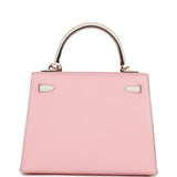 Hermes Kelly Sellier 25 Rose Sakura and Nata Chevre Gold Hardware