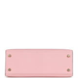 Hermes Kelly Sellier 25 Rose Sakura and Nata Chevre Gold Hardware