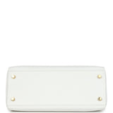 Hermès Kelly Retourne 28 Blanc Clemence Bijouterie Dorée