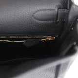 Hermès Kelly Retourné 28 Cuir Togo Noir Finitions Dorées