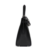 Hermes Kelly Sellier 28 Black Epsom Palladium Hardware