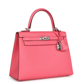 Hermès Kelly Sellier 25 Rose Azalée Epsom Bijouterie Palladium