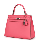 Hermès Kelly Sellier 25 Rose Azalée Epsom Bijouterie Palladium