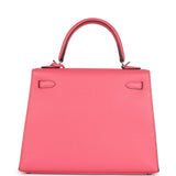Hermès Kelly Sellier 25 Rose Azalée Epsom Bijouterie Palladium