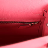 Hermès Kelly Sellier 25 Rose Azalée Epsom Bijouterie Palladium