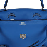 Hermes 'Quelle Idolle' Kelly Doll Bleu Zellige and Bleu Agate Swift Palladium Hardware