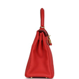 Hermès Kelly Retourné 28 Géranium Togo Finition Or