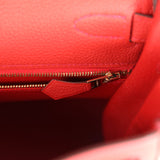 Hermès Kelly Retourné 28 Géranium Togo Finition Or
