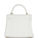 Hermes Kelly Retourne 25 Neuf Blanc Swift Accastillage Doré