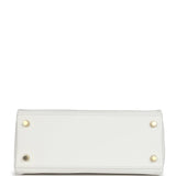 Hermes Kelly Retourne 25 Neuf Blanc Swift Accastillage Doré