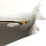 Hermes Kelly Retourne 25 Neuf Blanc Swift Accastillage Doré
