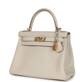 Hermès Kelly Retourné 28 Craie Togo Métal Doré