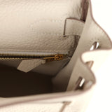 Hermès Kelly Retourné 28 Craie Togo Métal Doré