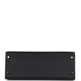 Hermes Kelly Sellier 28 Black Epsom Permabrass Hardware