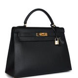 Hermès Kelly Sellier 32 Noir Ardennes Bijouterie Dorée