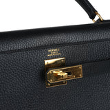 Hermès Kelly Sellier 32 Noir Ardennes Bijouterie Dorée