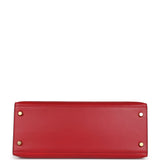 Hermes Kelly Sellier 28 Rouge Vif Box Gold Hardware