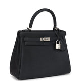 Hermes Kelly Retourne 25 Noir Togo Bijouterie Palladium