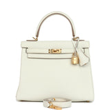 Hermès Kelly Retourné 25 Mushroom Togo Accastillage Doré